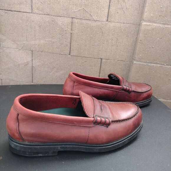 Red Wing Shoes Mens Size 8.5 EE Red Leather Loafer Shoes Work Steel Toe 640028